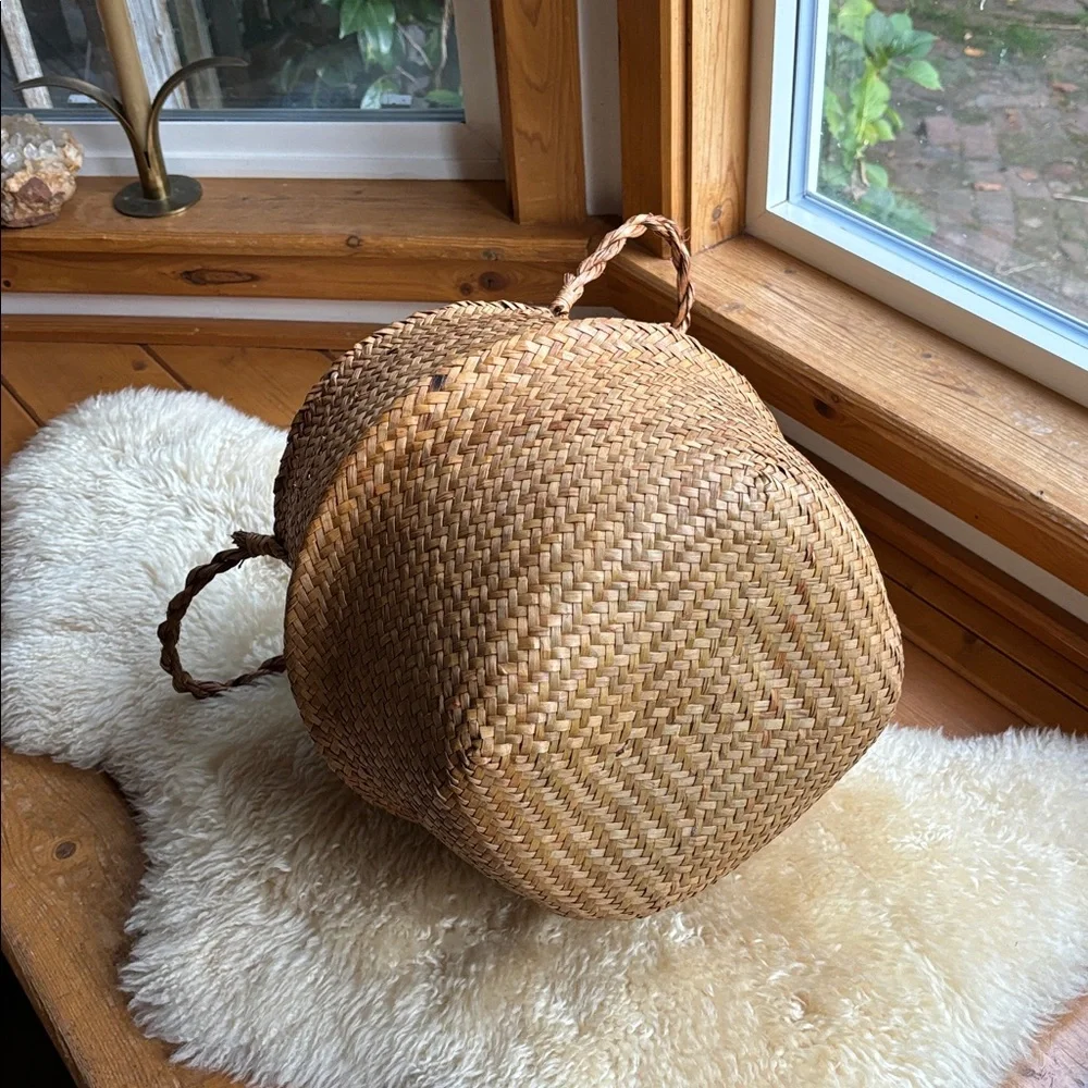 Vintage handwoven seagrass
